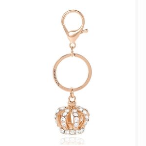 NWT JUICY COUTURE Crystal Crown Gold Key Chain